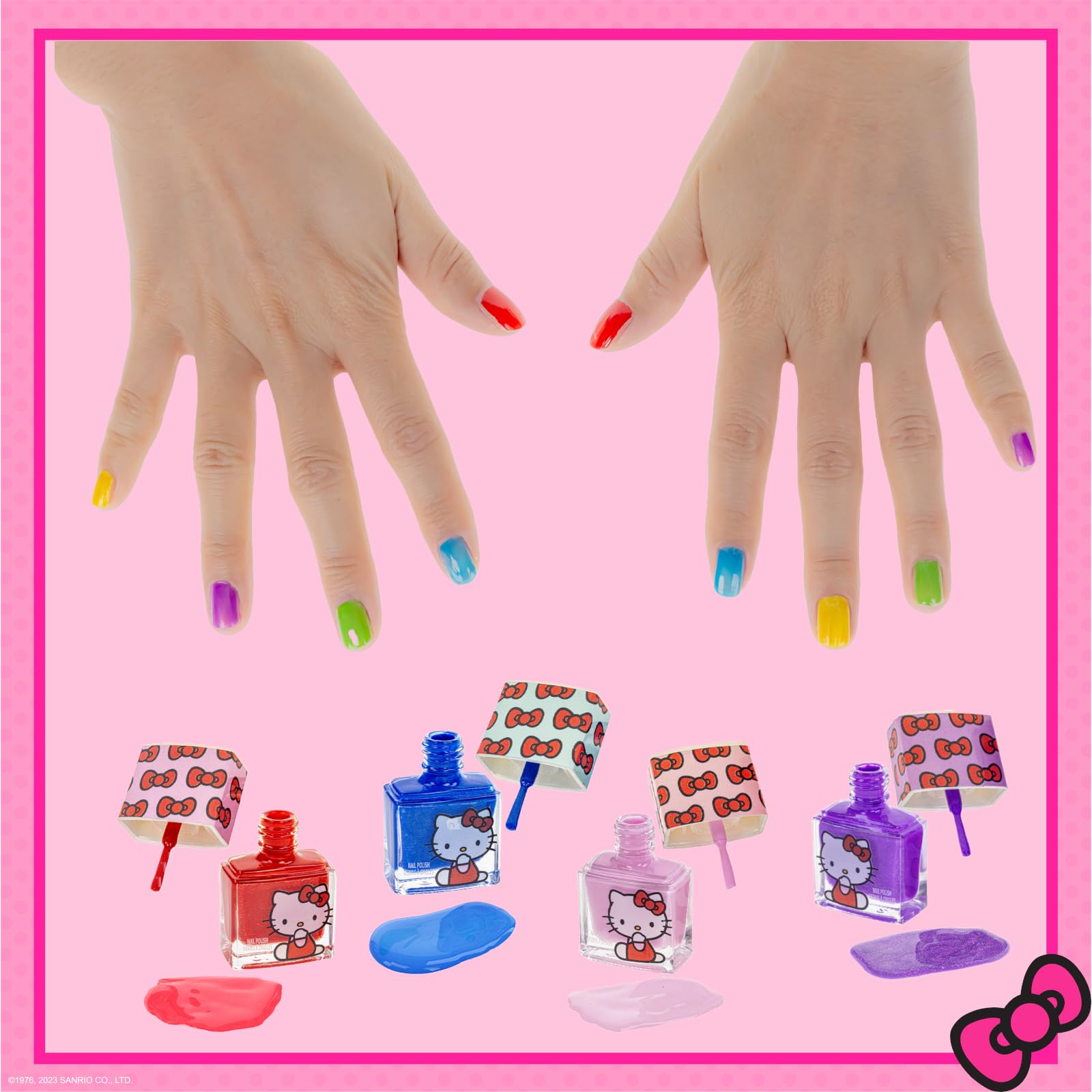Townley Girl Hello Kitty hair bow and scrunchies complete party-ready hairstyles.