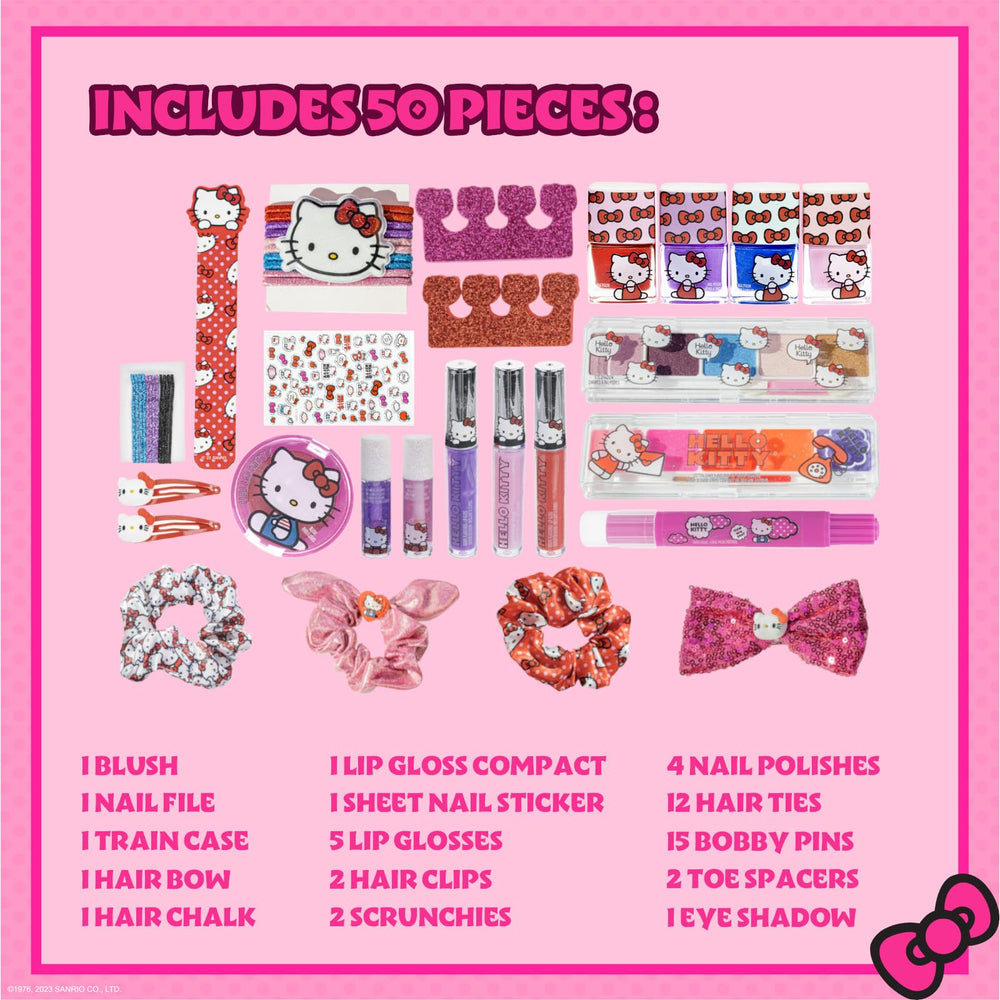 Townley Girl Hello Kitty lip gloss set neatly arranged for playful lip-art sessions.