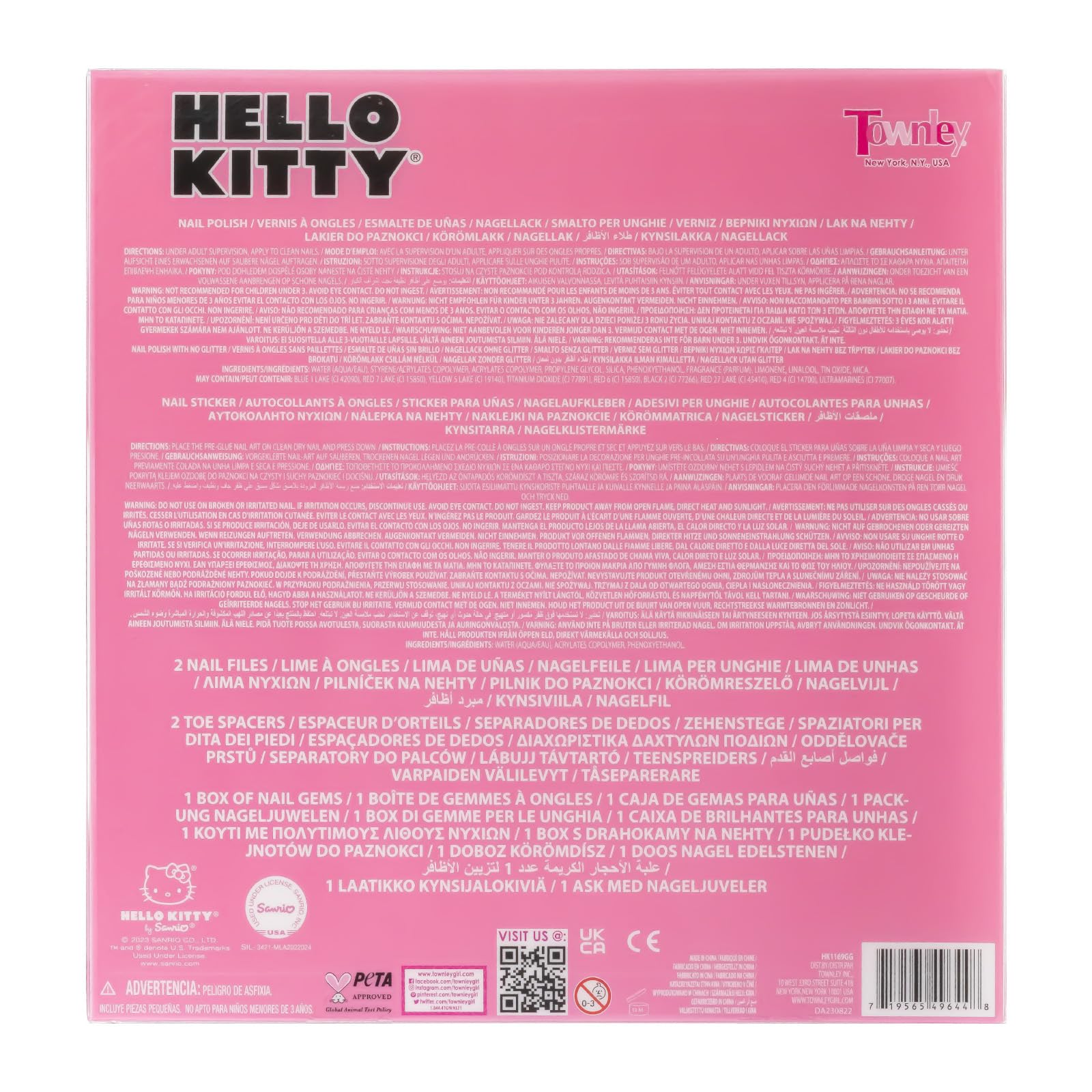 Townley Girl Hello Kitty nail sticker sheet for easy DIY manicures and pedicures