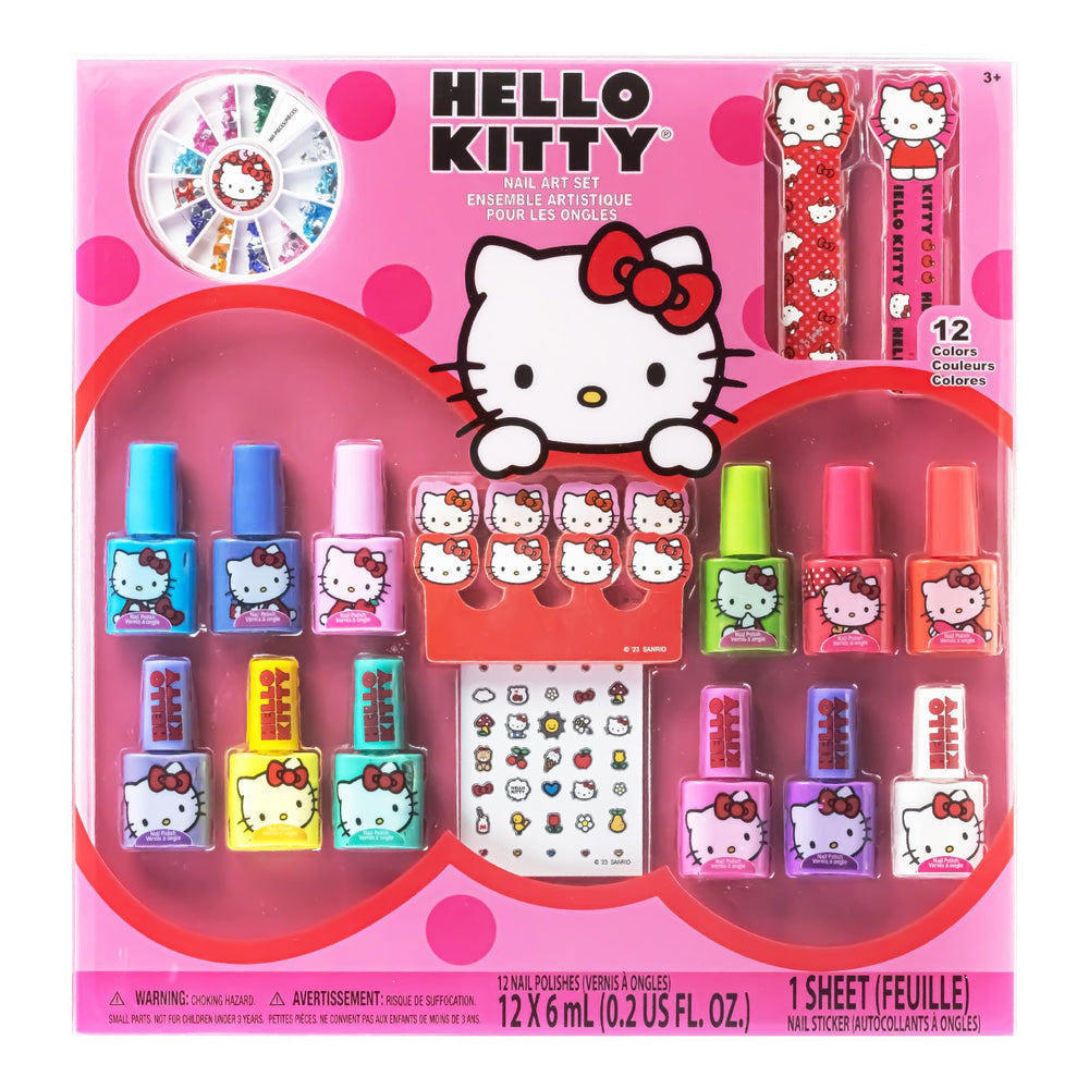 Townley Girl Hello Kitty neon blue nail polish bottle for playful dress-up manicures