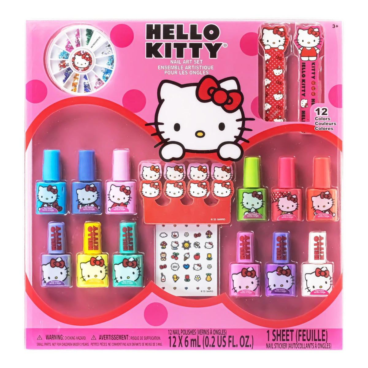 Townley Girl Hello Kitty neon blue nail polish bottle for playful dress-up manicures