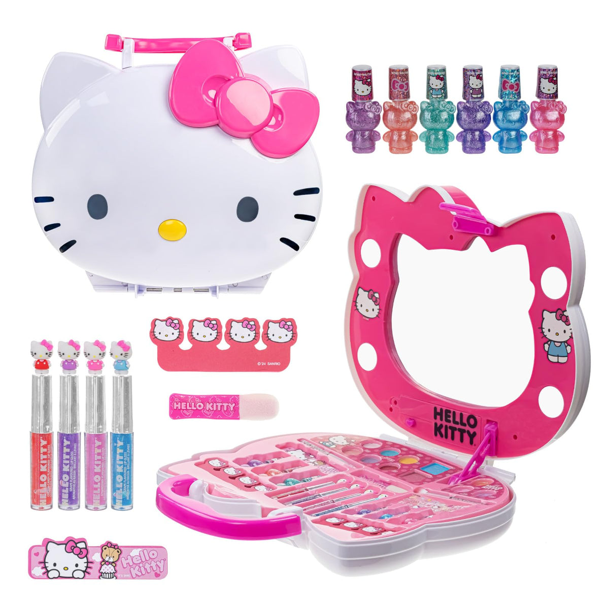 Townley Girl Hello Kitty vanity case with light-up mirror for imaginative play