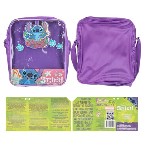 Townley Girl Lilo & Stitch bag open showing contents and colors