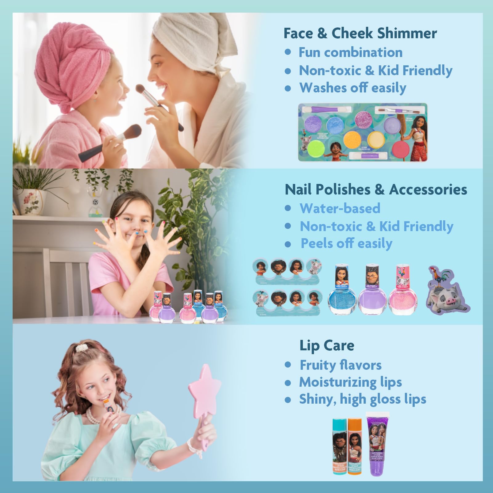 Townley Girl Moana lip balm cherry provides smooth hydration during play sessions