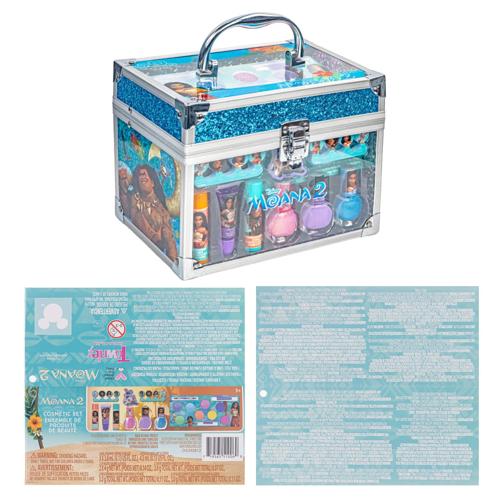 Townley Girl Moana train-case brushes and tools help little artists apply safely