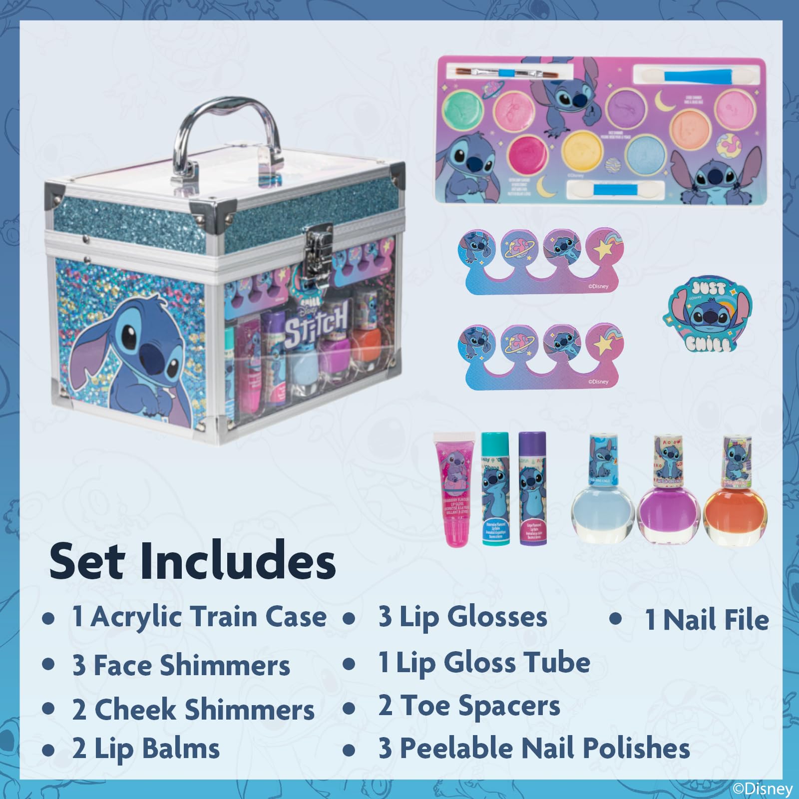 Townley Girl Stitch Train Case cotton candy lip glosses for fun lip looks