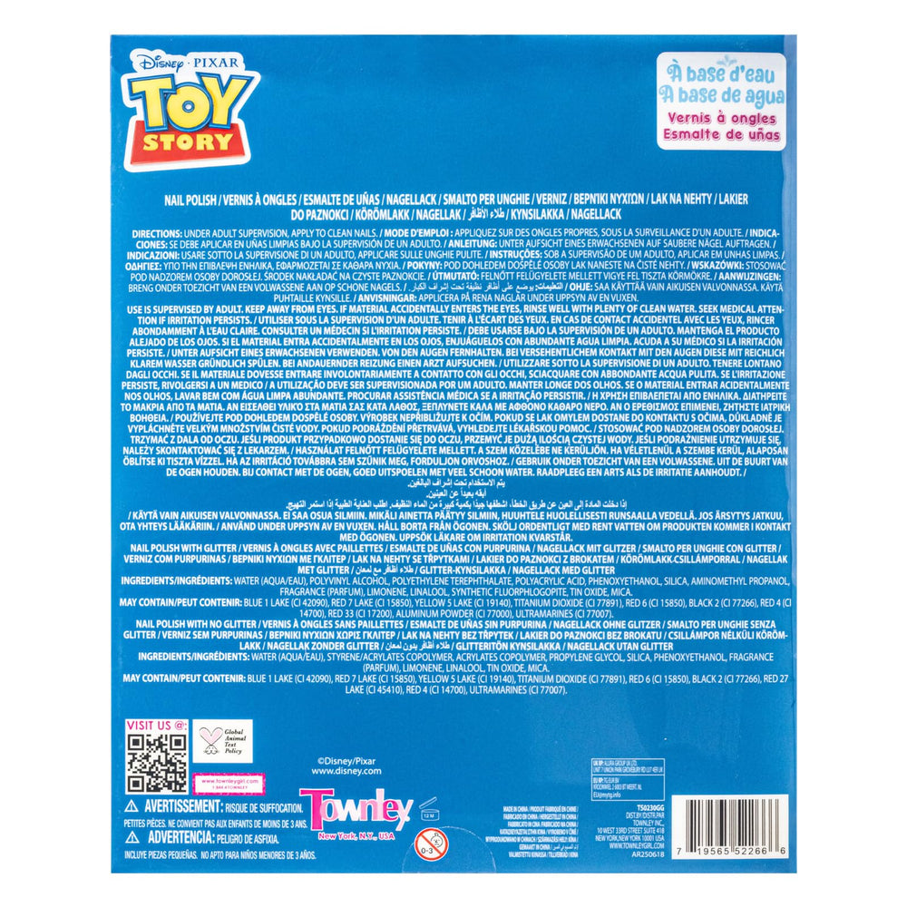 Townley Girl Toy Story Nail Application image showing peel-off cleanup