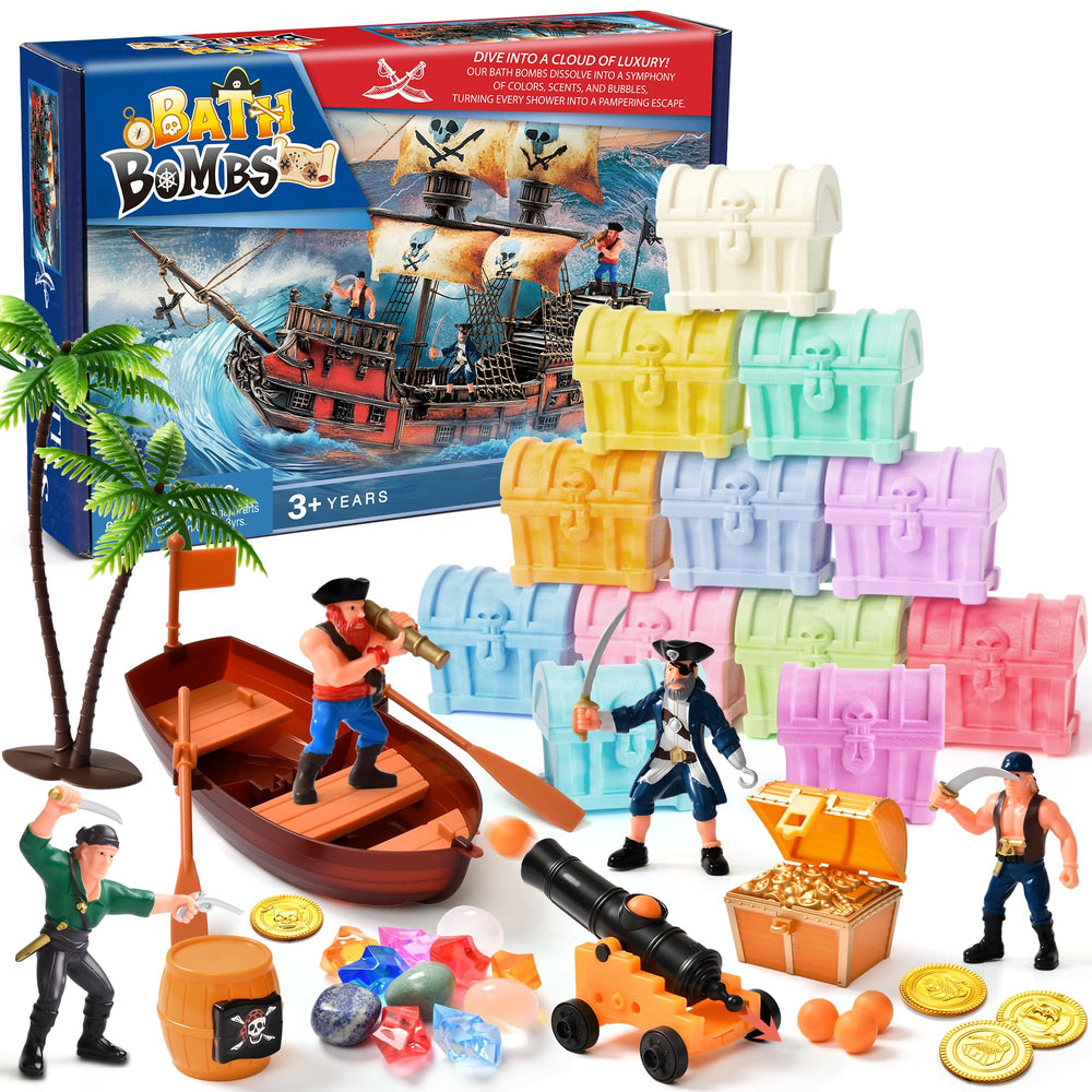 Toylink bath bombs 12-pack treasure chest reveal bright fizz for imaginative playtime.