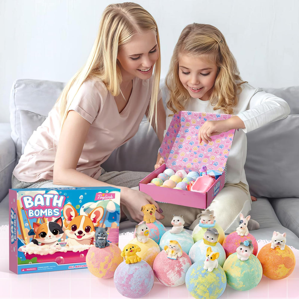Toylink bath bombs gift set packaging is ideal for birthdays and holidays.