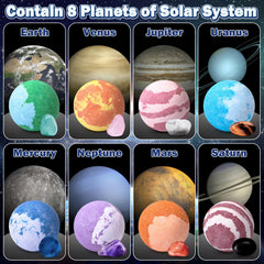 Toylink Galaxy Bath Bombs eight scents provide a sensory bath experience.