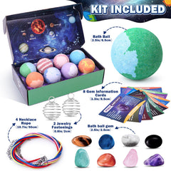 Toylink Galaxy Bath Bombs planet variety shows eight colored spheres for vibrant water color fun.