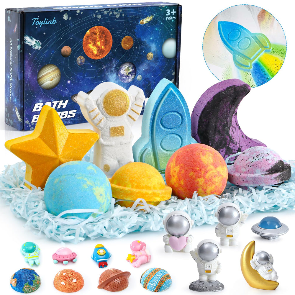 Toylink space bath bombs with inside toys spark imaginative bath-time play.