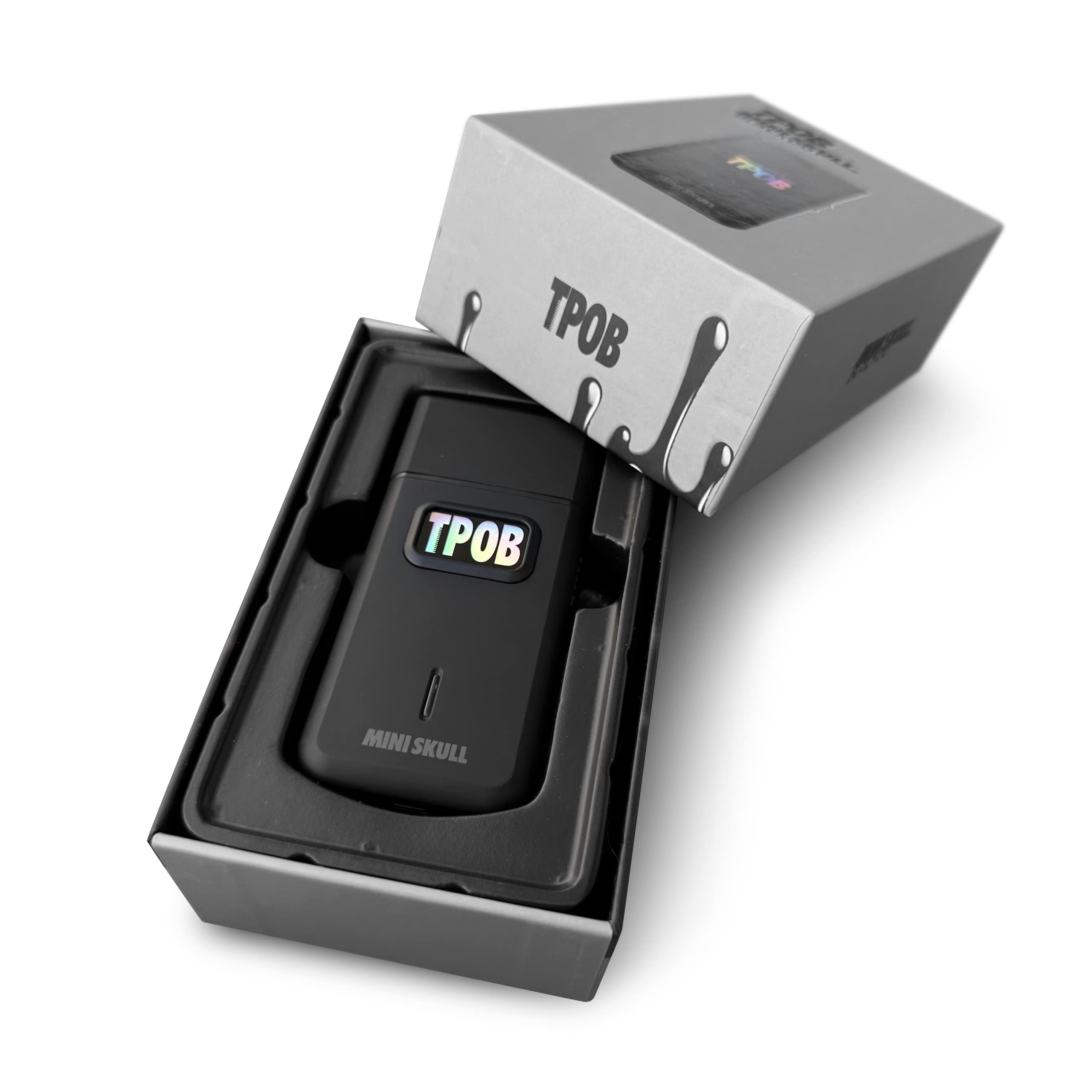 TPOB Mini Skull Single Shaver turbo-motor highlights 9000 RPM power