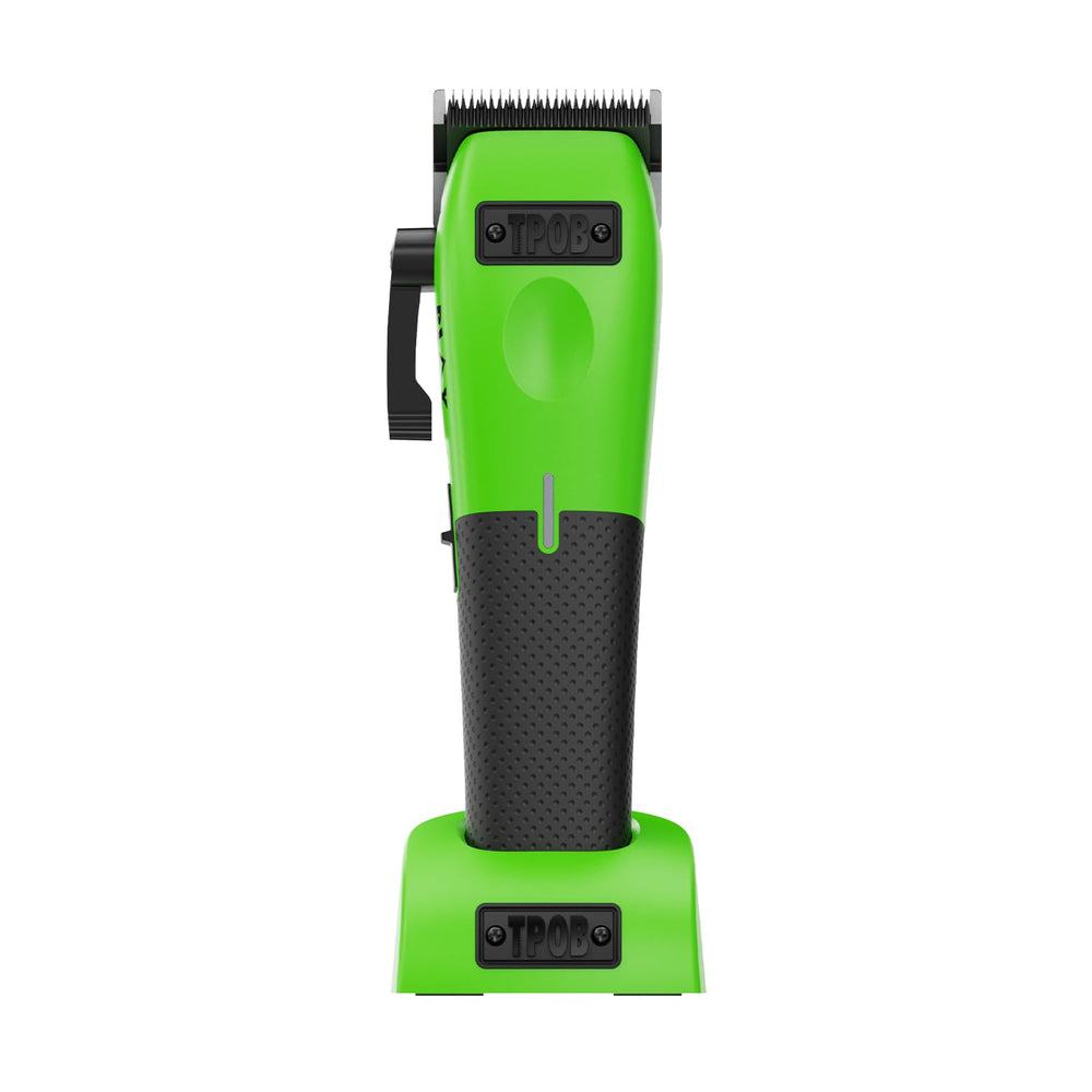 TPOB Play Barber Clippers green stretch lever for versatile fades