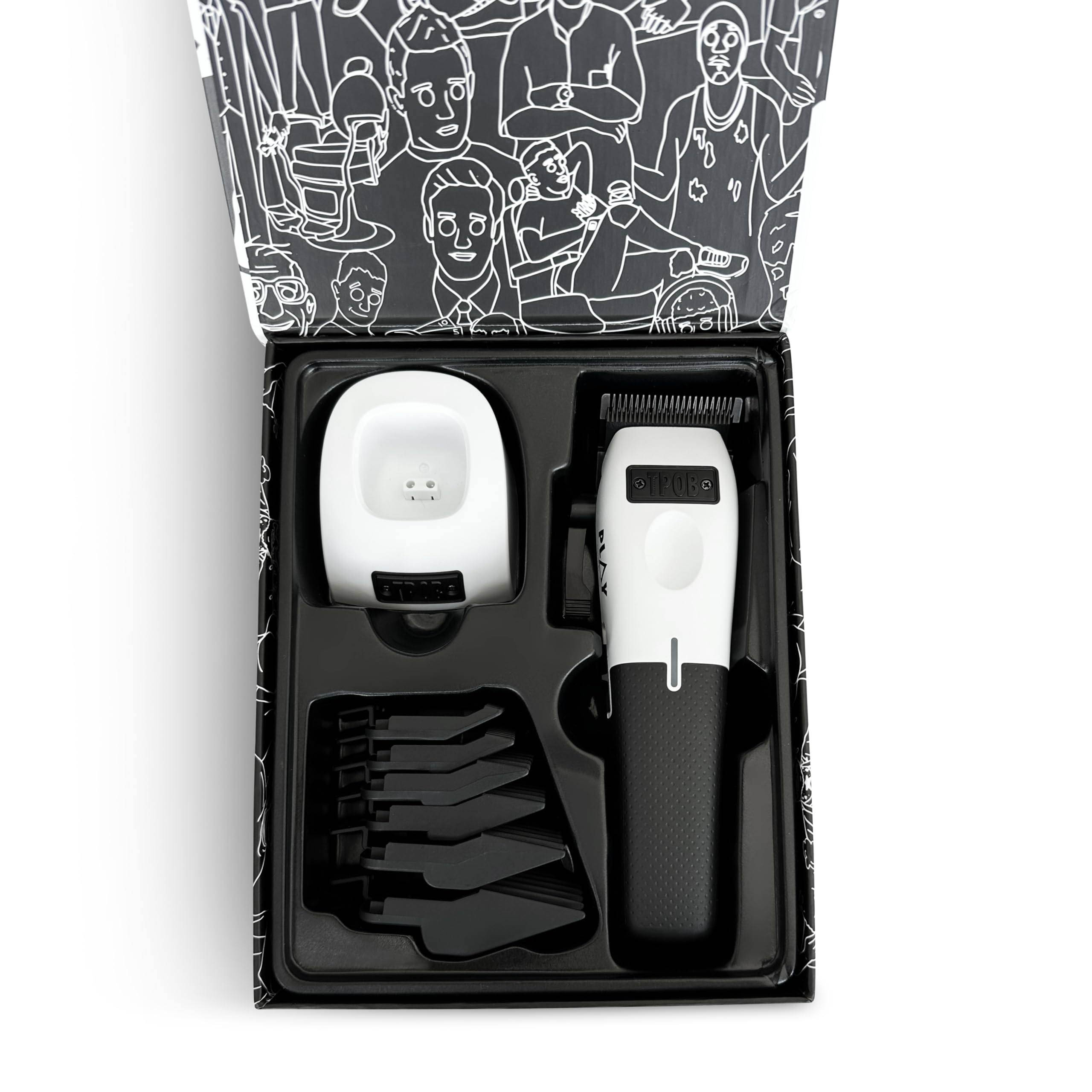 TPOB Play Barber white body with sleek ergonomic design.