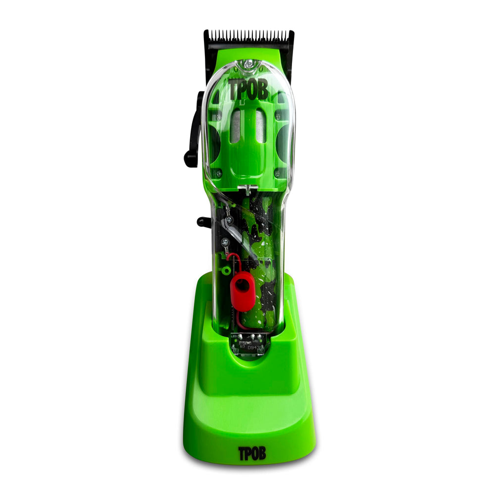 TPOB Slime 2 barber clippers with matte green case for precise fades and professional results