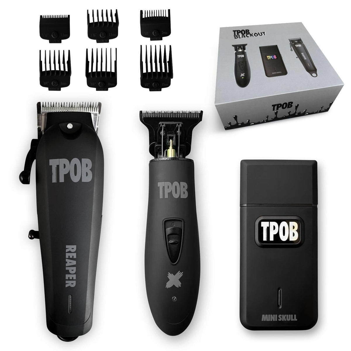 TPOB Slime 2 Black clipper front view for professional fades and sharp finishes