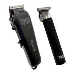 TPOB Slime 2 Ghost Black clipper with six guards for customizable length.