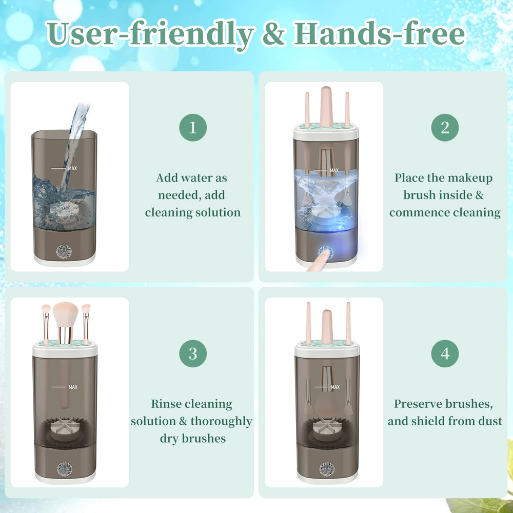 Tpsofy deep-clean bristles makeup-brush cleaner shows thorough residue removal.