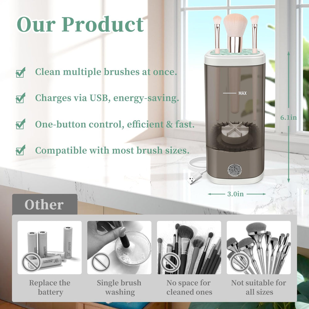 Tpsofy portable-design makeup-brush cleaner enables travel-ready cleaning anywhere.