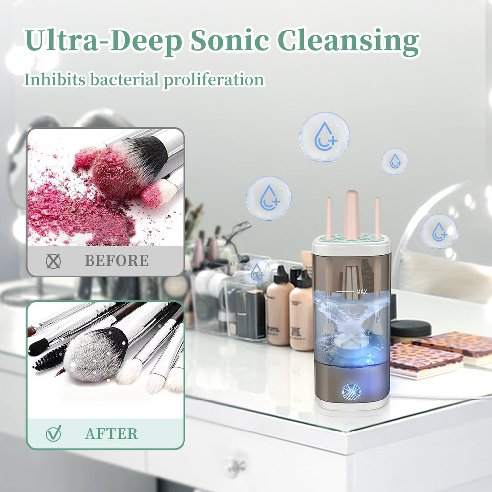 Tpsofy wide-compatibility makeup brush cleaner supports all brush sizes for convenience.