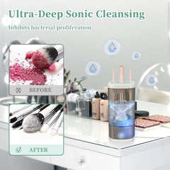 Tpsofy wide-compatibility makeup brush cleaner supports all brush sizes for convenience.