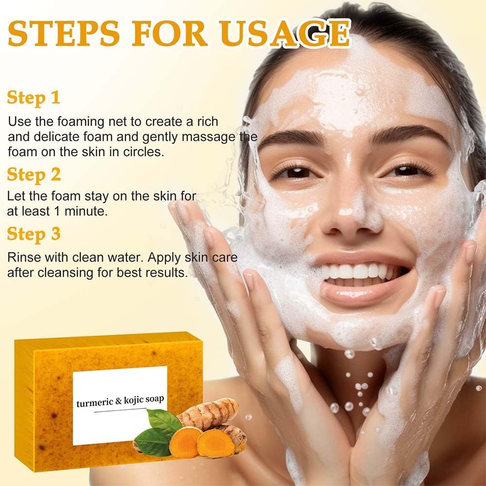 TPTAL Turmeric Cleanser applied to face for deep cleansing look