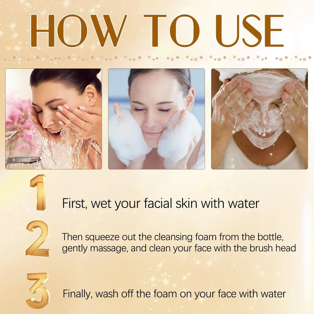 TPTAL Foaming Turmeric Face Wash lather on skin close-up