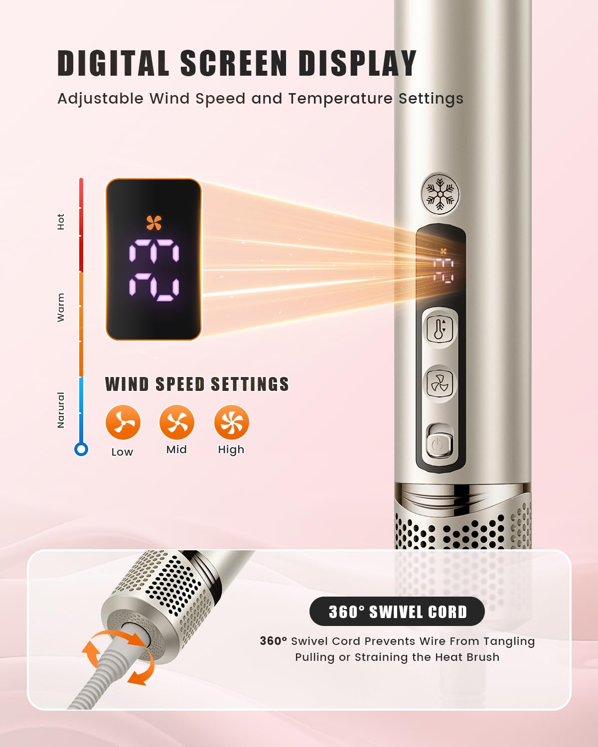 Tqcir hot air styler with Coanda air curl delivers voluminous curls with minimal effort.
