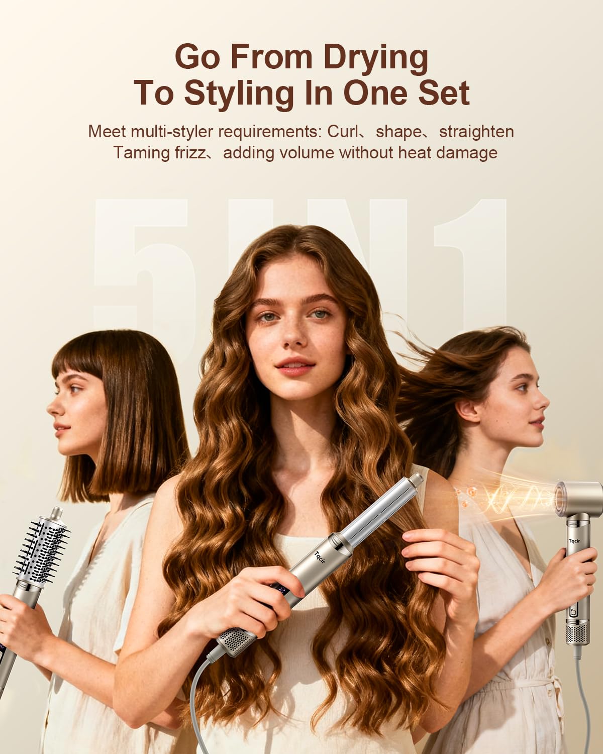 Tqcir auto-wrap curlers 1.25-inch in action delivering voluminous curls