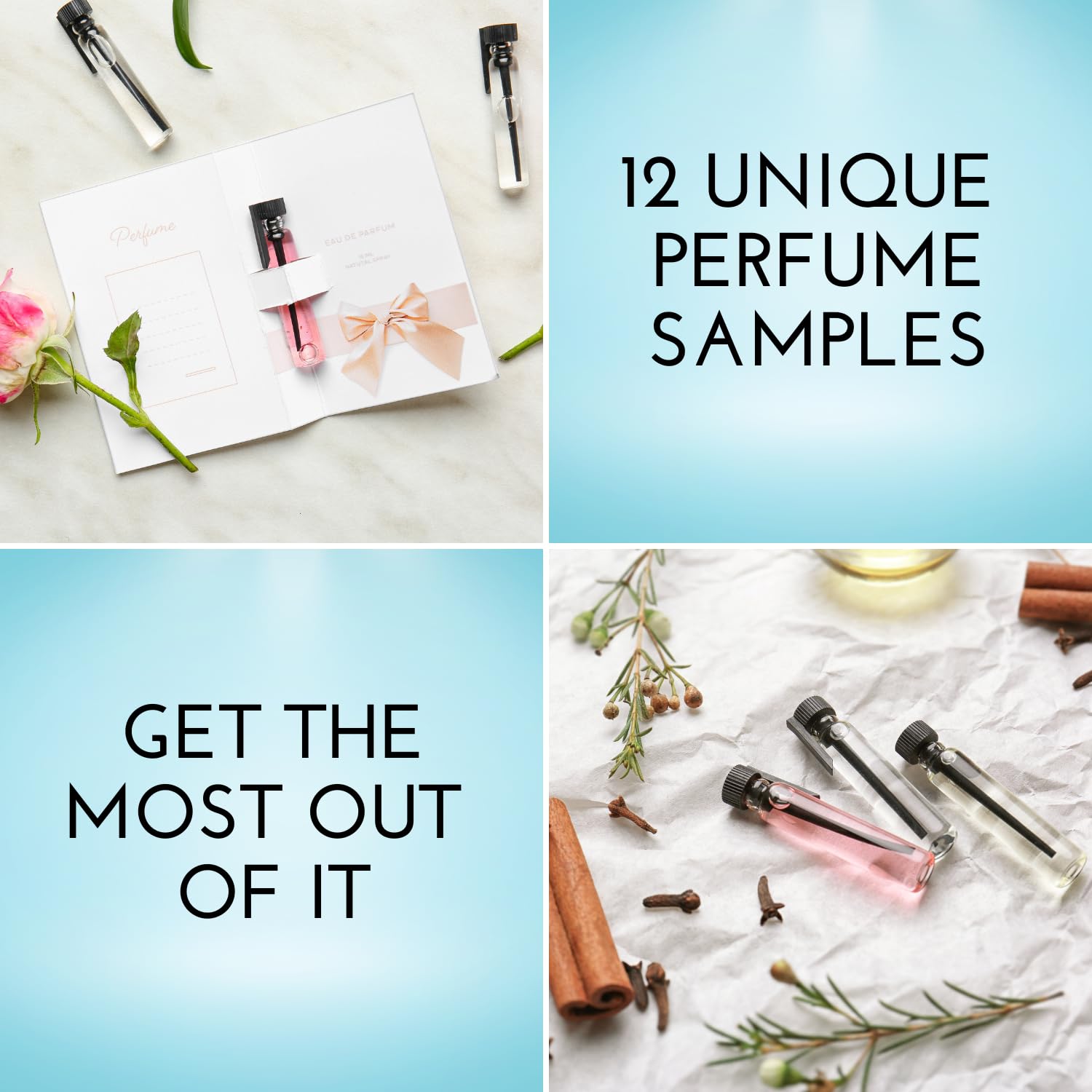 Tradeberry luxury fragrance-sample pack presentation, elegant gift or personal scent discovery kit.