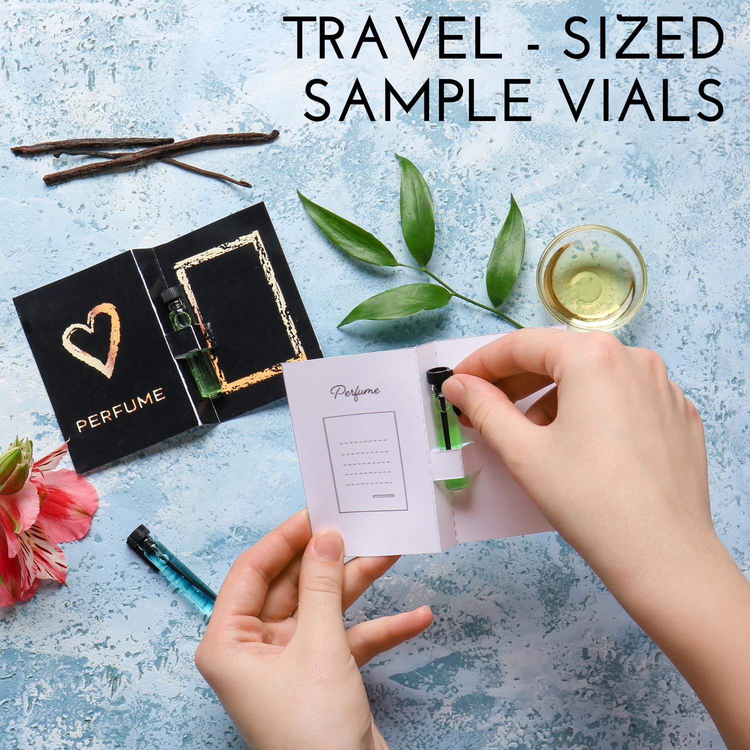 Tradeberry travel-case with designer samples, ideal for testing scents on the go.