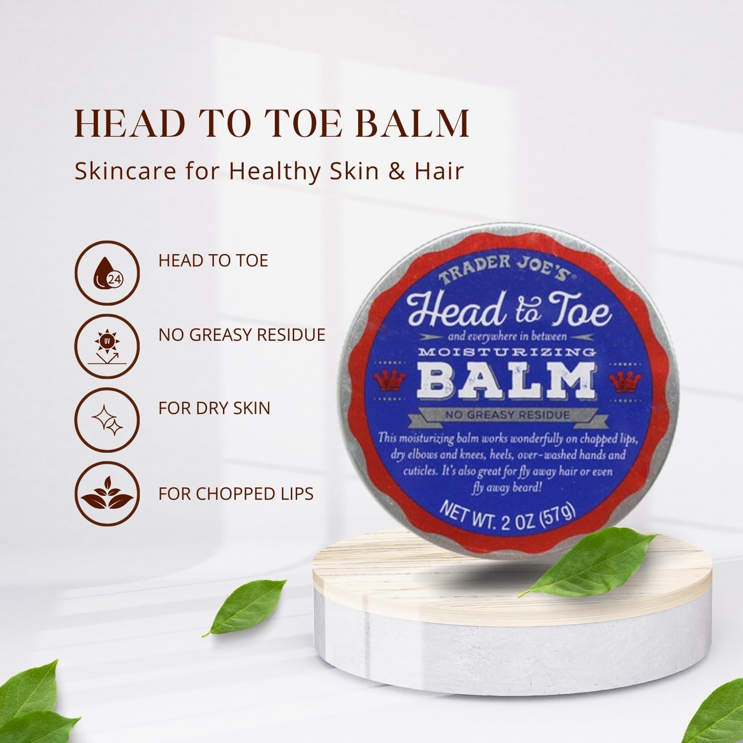 Trader Joe's beard balm smoothing fly-away hairs for a neat look.