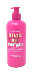 Trader Joe's Brazil Nut Body Wash bottle front showcases nourishing oils for daily cleanse.