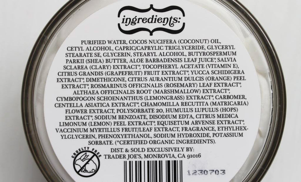 Trader Joe's Coconut Body Butter ingredients-shea-oil-vitamin-e emphasizes nourishment for skin