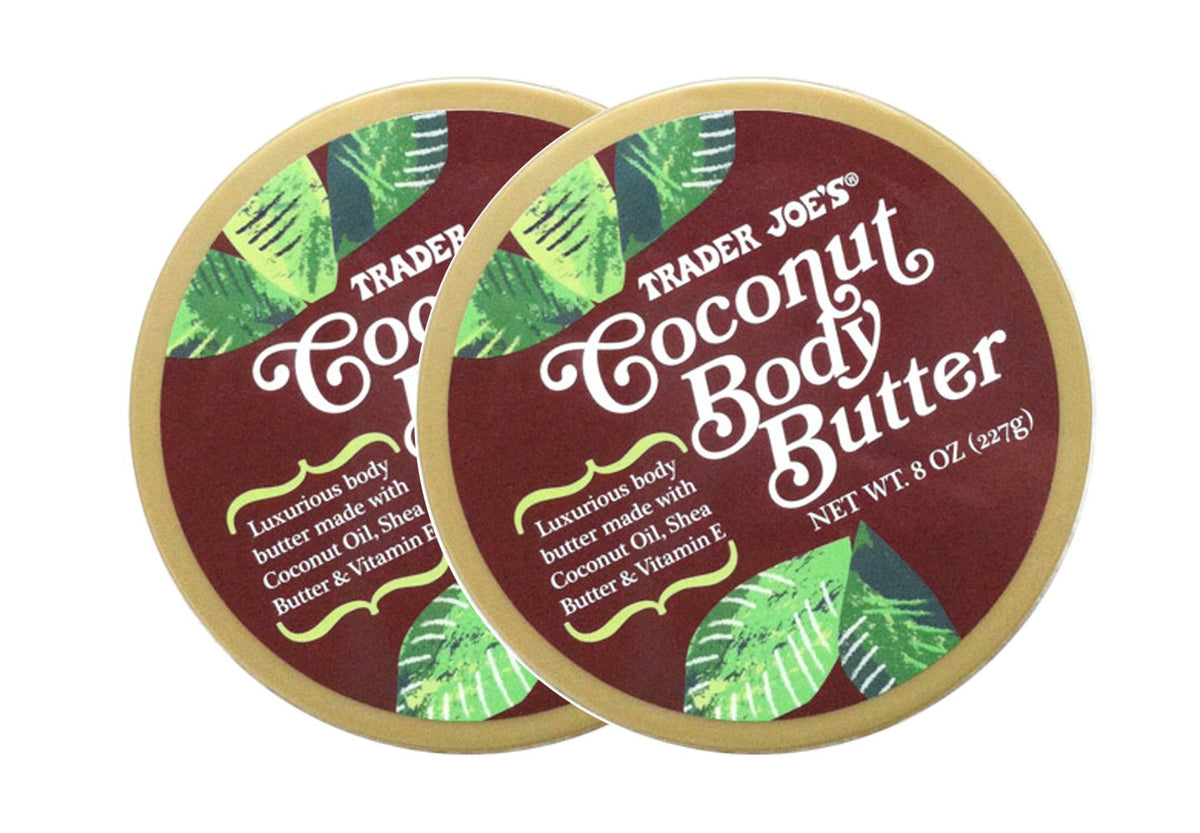 Trader Joe's Coconut Body Butter tub for rich hydration and soft skin