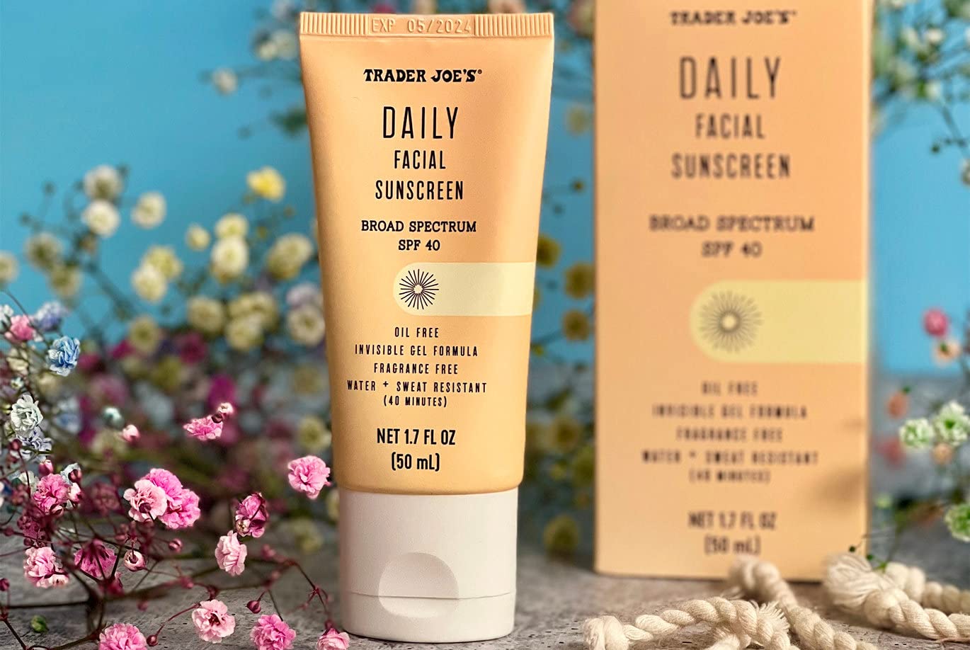 Trader Joe’s Daily Facial Sunscreen gel formula demonstrates water and sweat resistance in use