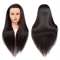 Training Head 26-28 inch mannequin head with long synthetic hair for practice.
