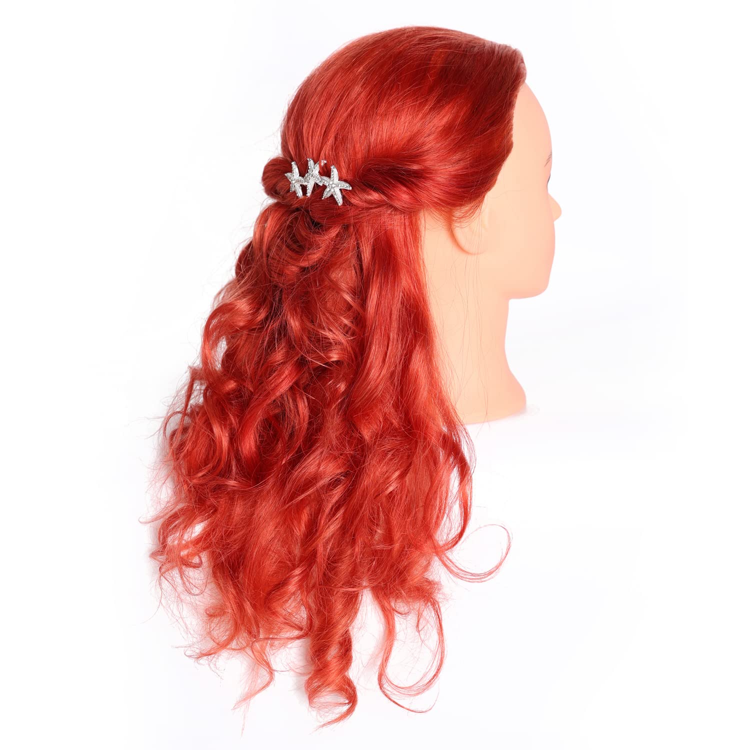 Training Head curling and straightening with 20-22 inch hair length for versatile styling.