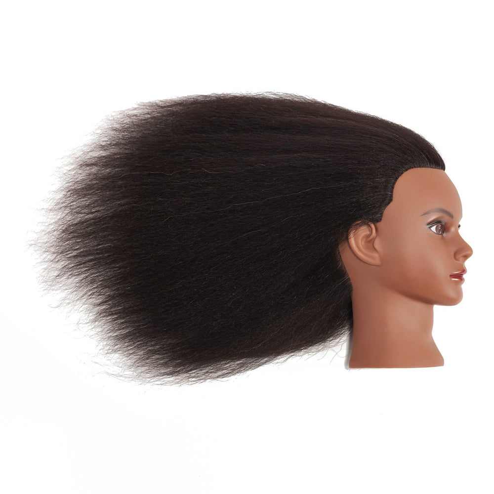 Traininghead mannequin head with clamp shows sturdy stand for hands-free training.