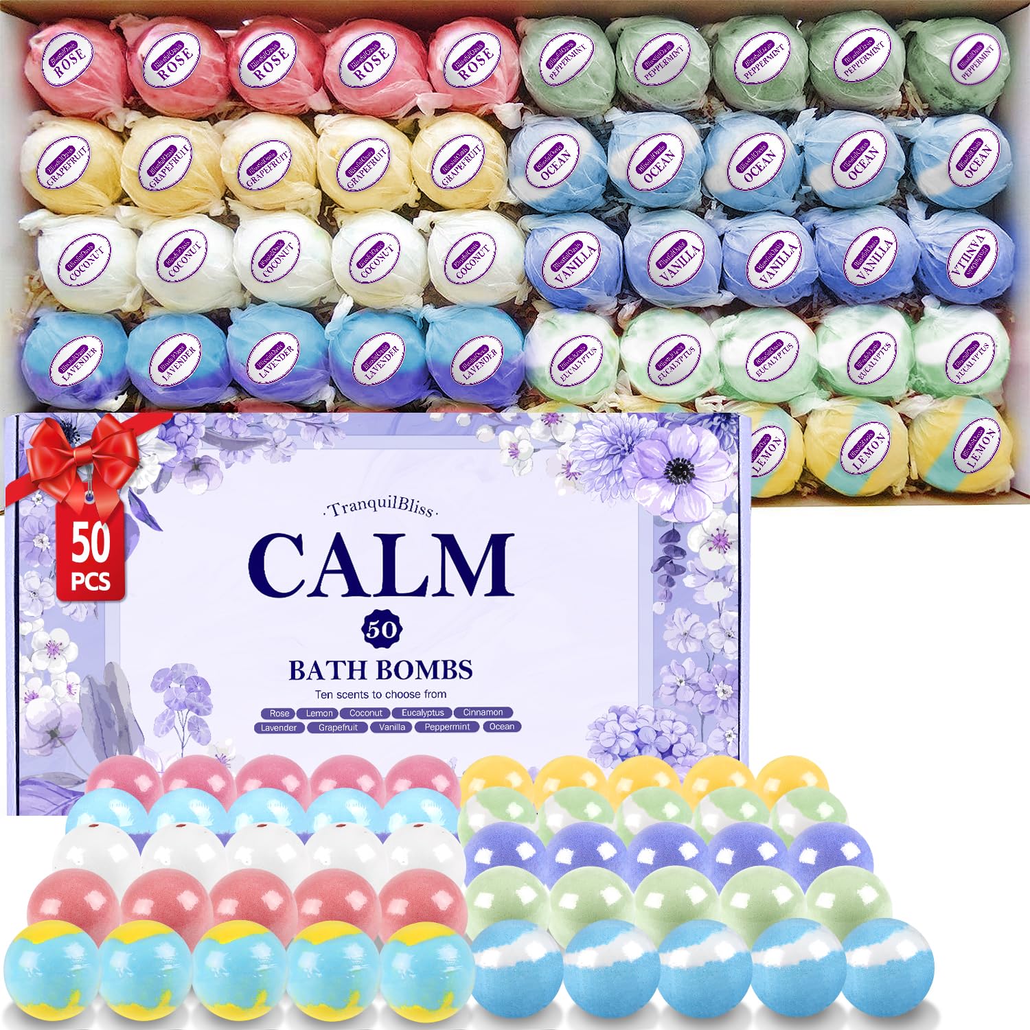 TranquilBliss bath bombs with rose packaging offer relaxing floral spa vibes