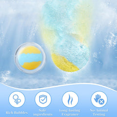 Lemon scented TranquilBliss bath bomb label for a refreshing soak.