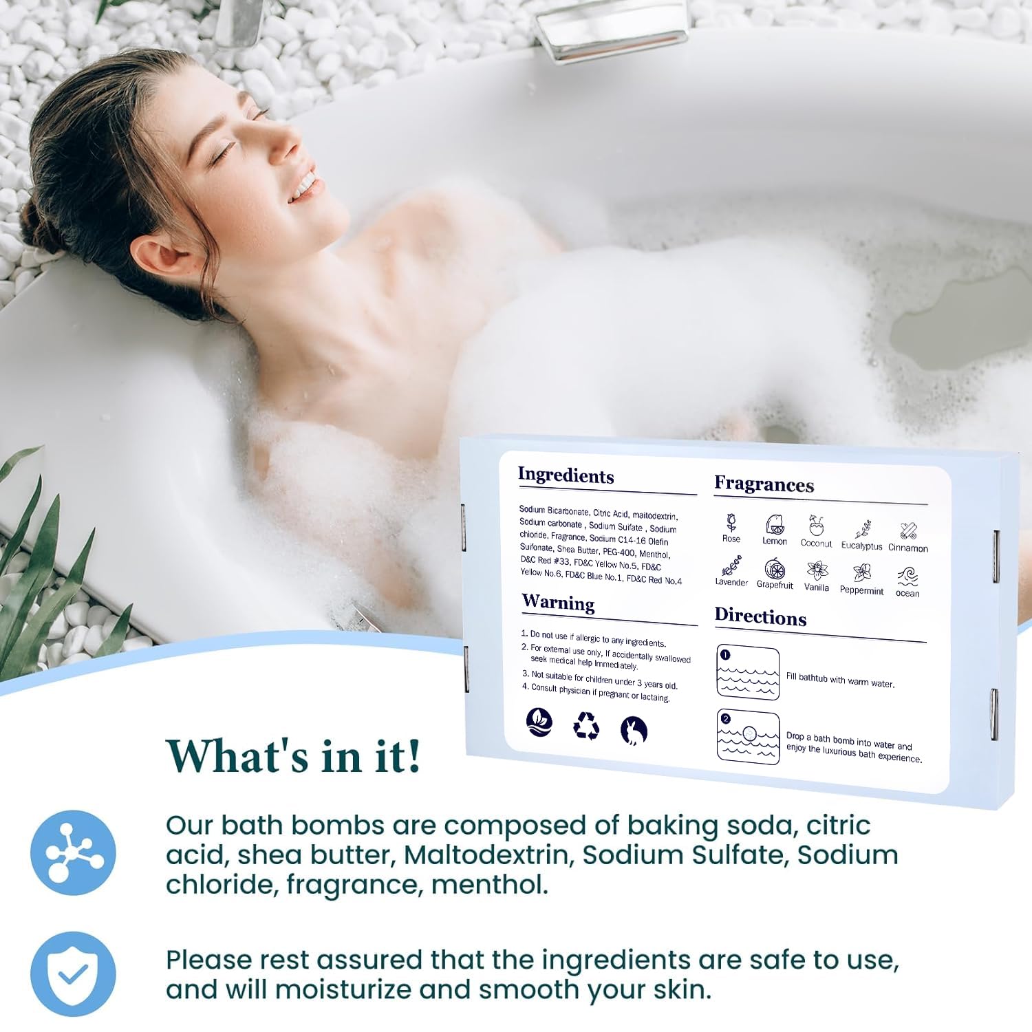 Gift-set packaging of TranquilBliss bath bombs ready for Christmas or birthdays