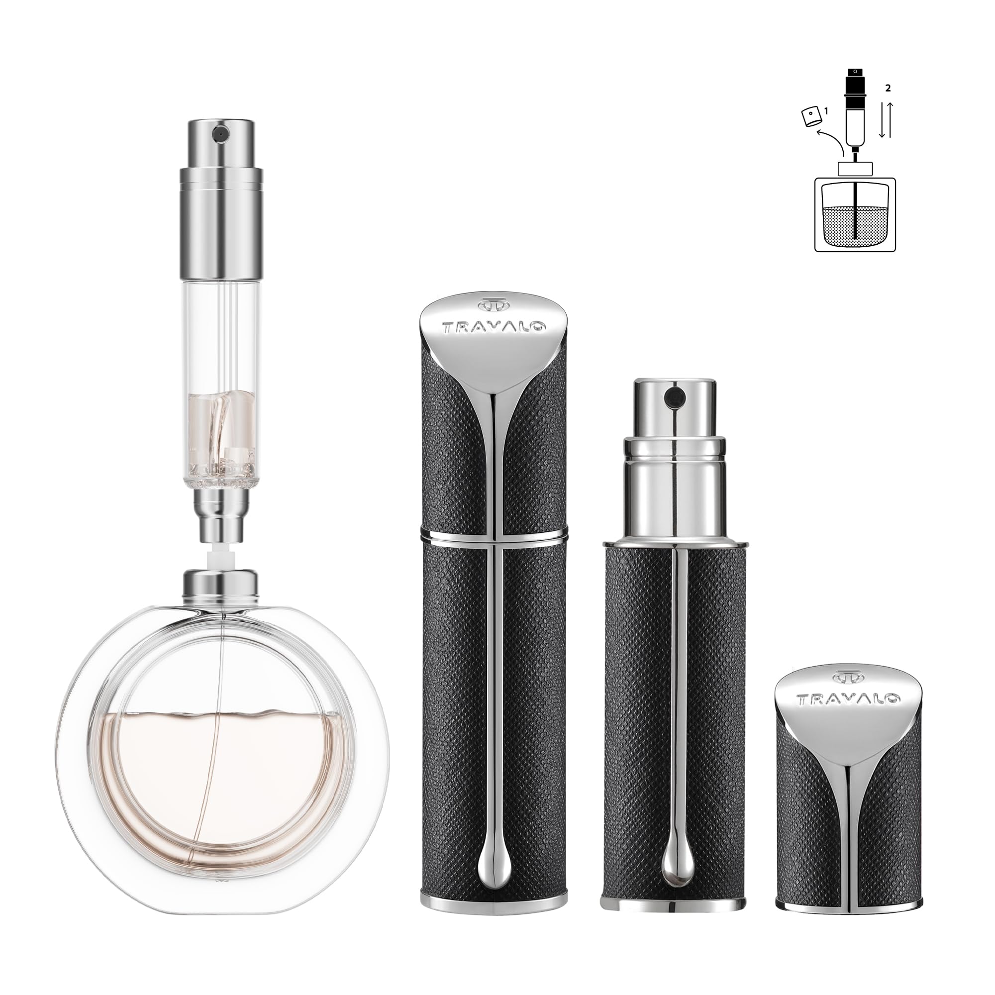 Travalo AQUA bottle bottom-fill demonstrates easy refill for on the go fragrance