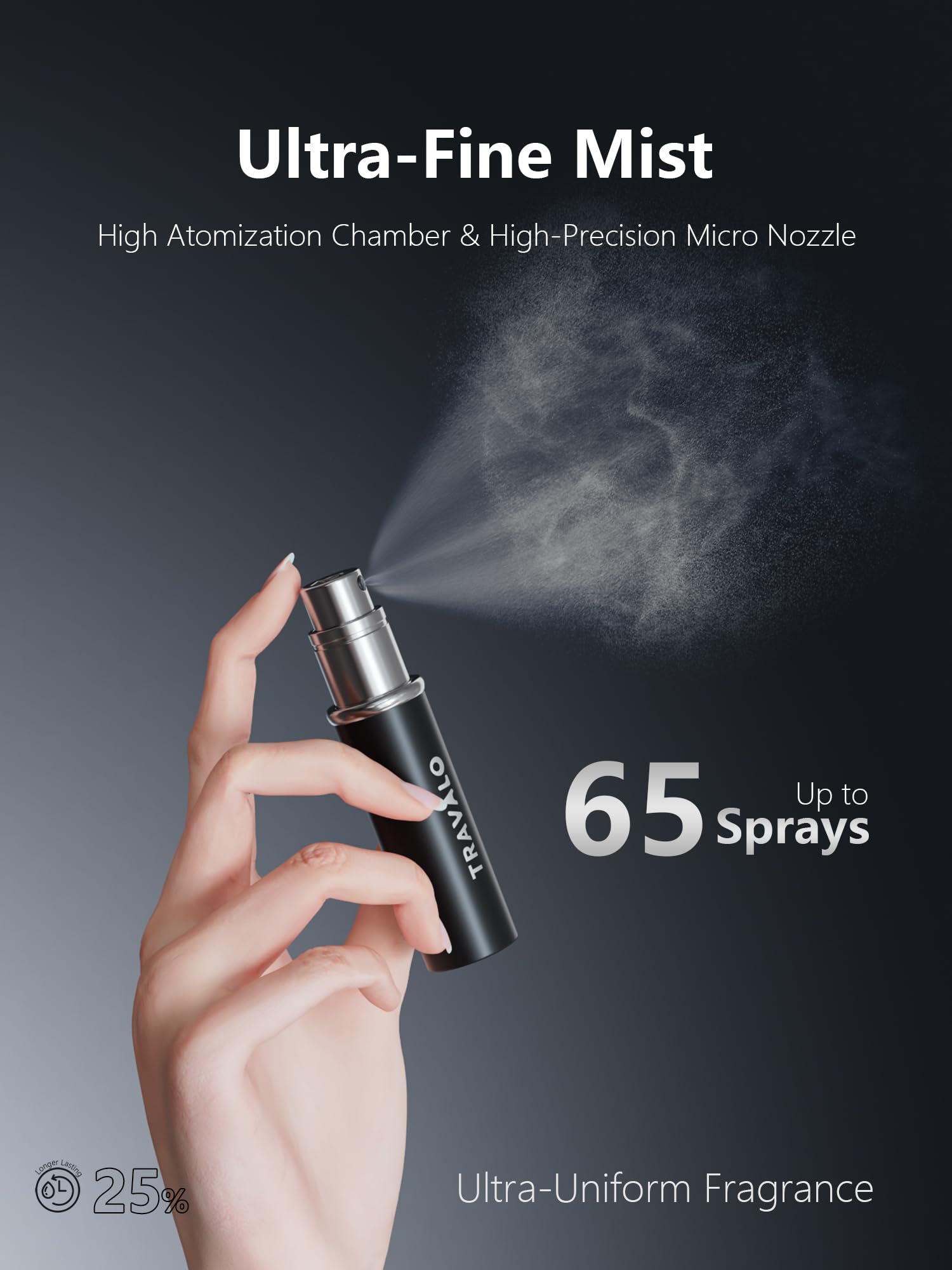 Travalo travel-size perfume atomizer offers compact convenience for pockets.