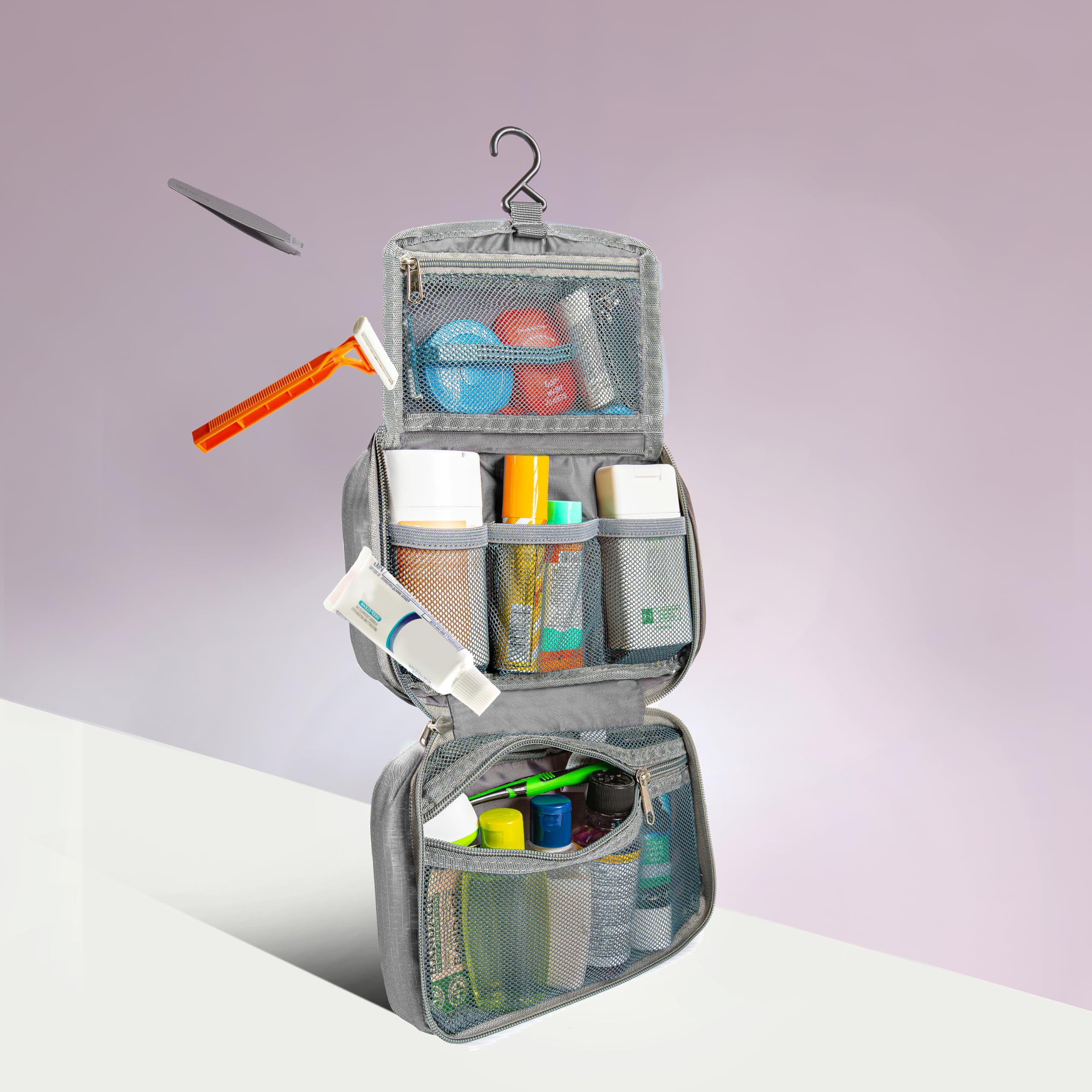 Travelon ultra-lightweight hanging toiletry kit easy to carry on weekend trips.
