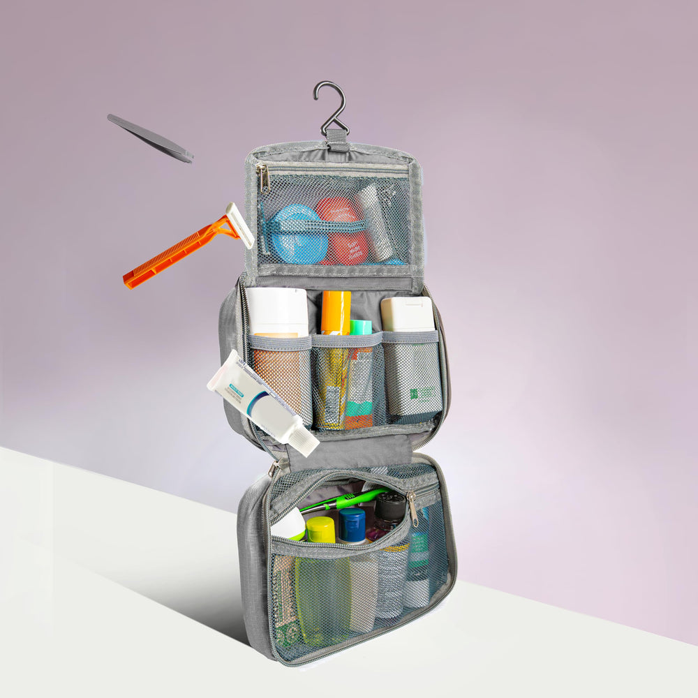 Travelon ultra-lightweight hanging toiletry kit easy to carry on weekend trips.