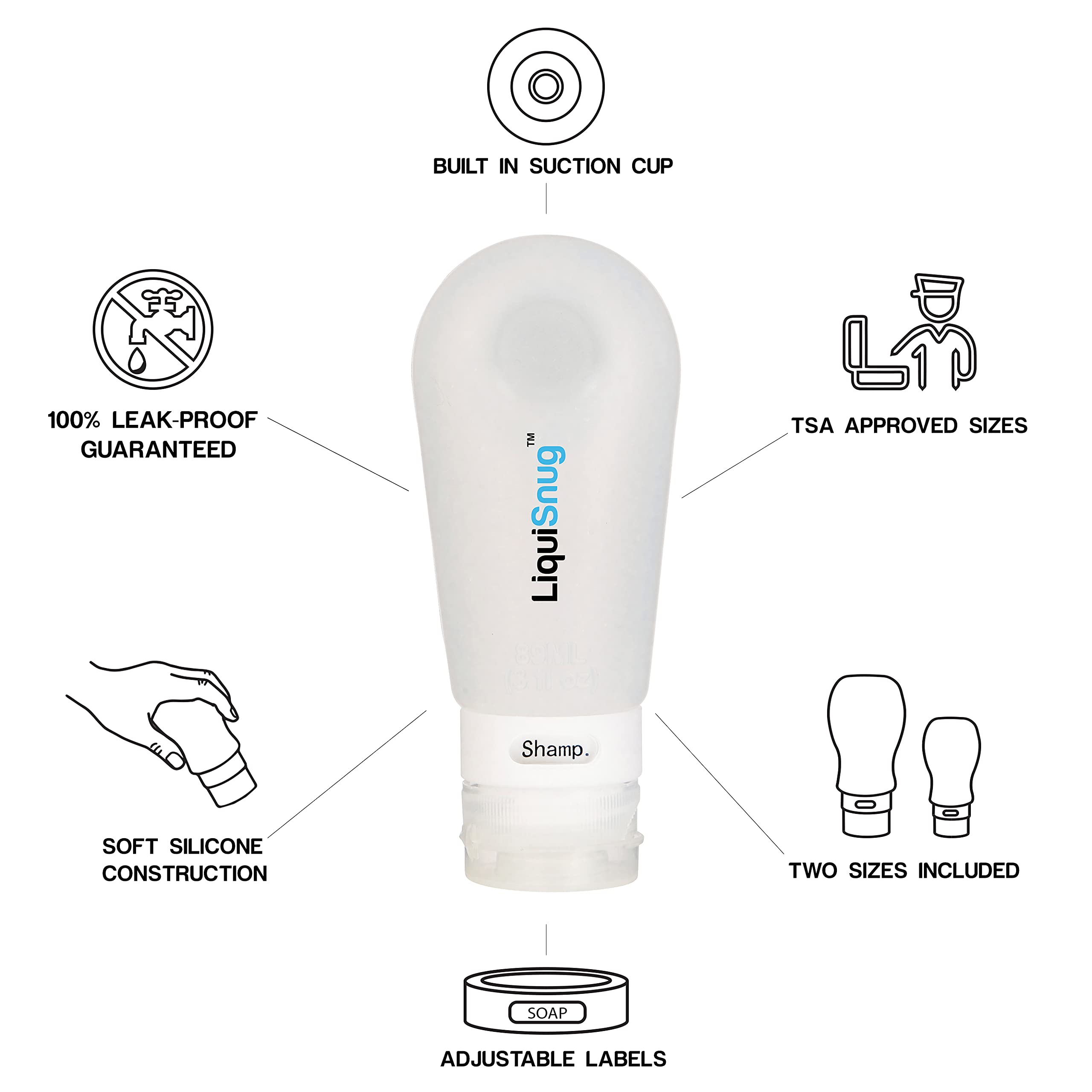 LiquiSnugs Premium BPA-free silicone material ensures safe, flexible storage.