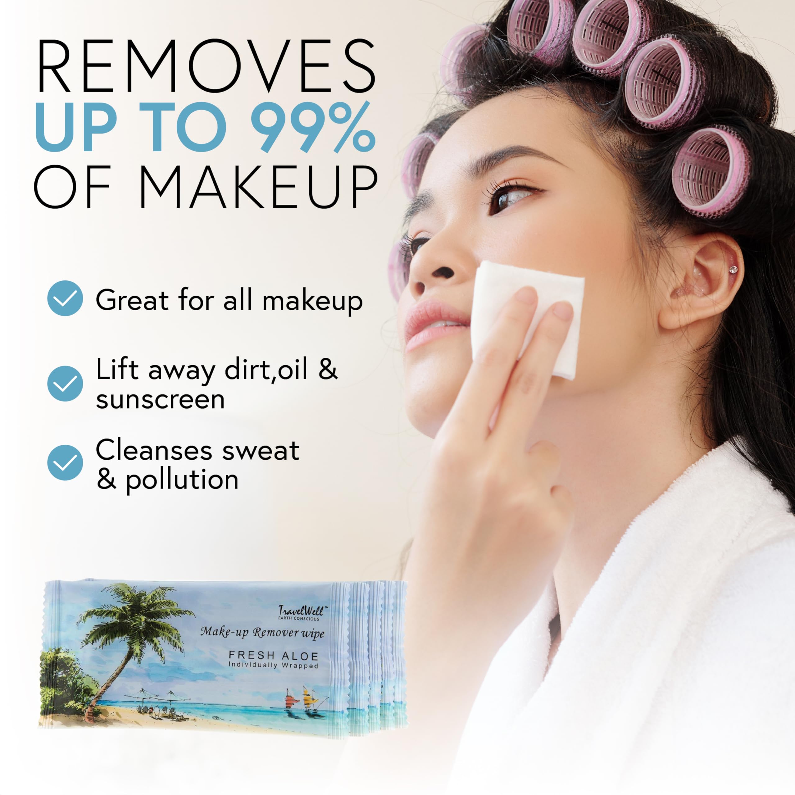 Travel Well non-woven wipes texture, durable and reliable for travel cleansing.