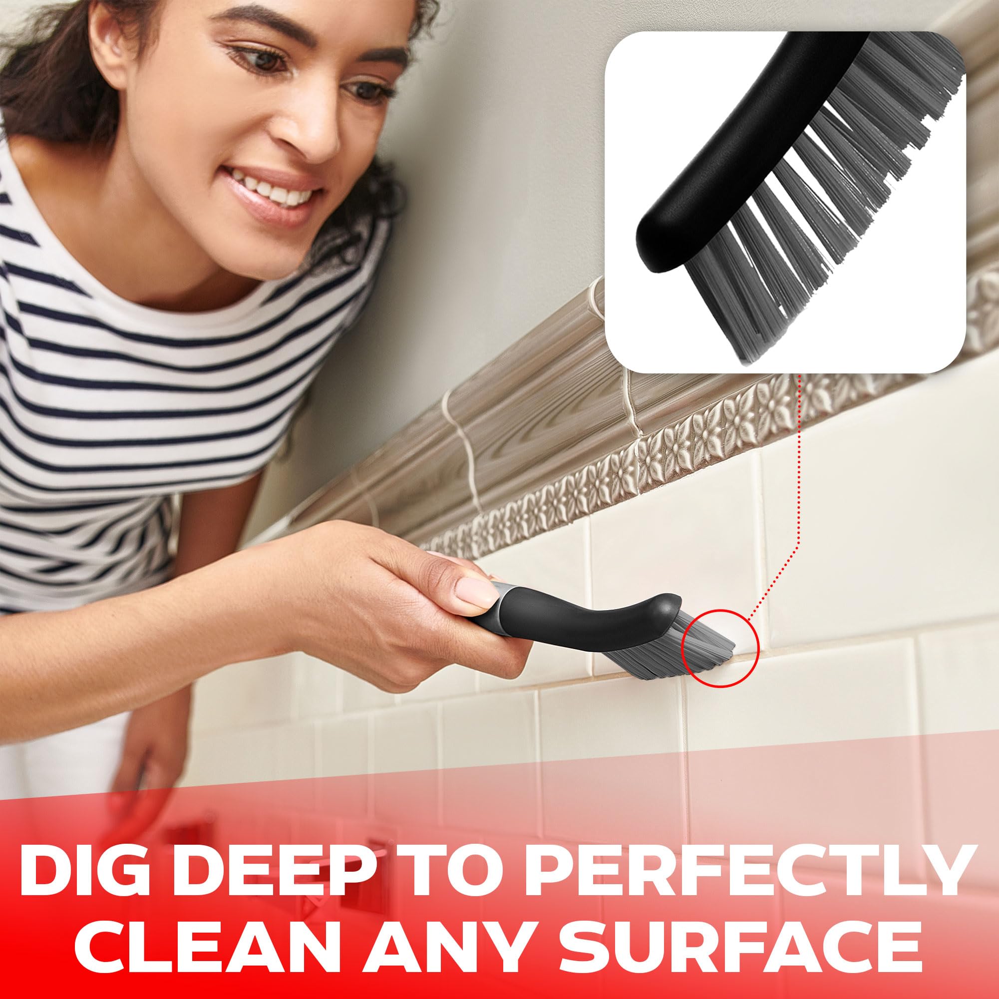 Trazon-adhesive-wall-hooks shown with cleaning tools for organized storage.